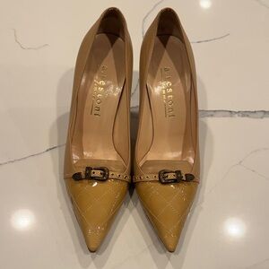 Vintage a. testoni Women's Tan and Brown Heels 38.5 (approx 7.5-8)